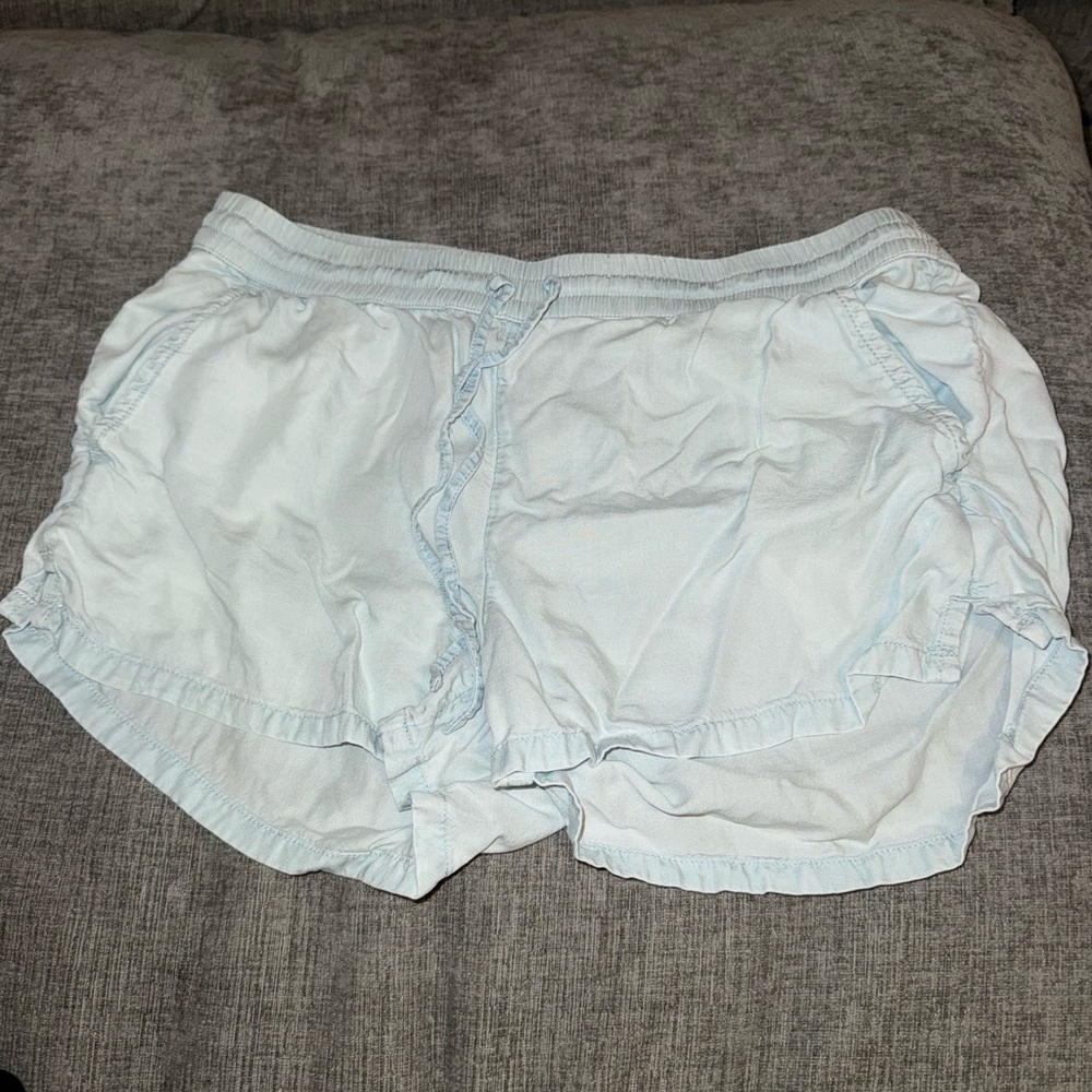 Aerie Soft Blue Ruffle Shorts